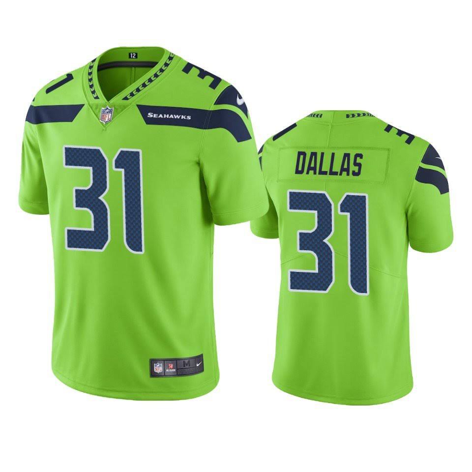 Men Seattle Seahawks #31 DeeJay Dallas Nike Green Vapor Limited NFL Jersey